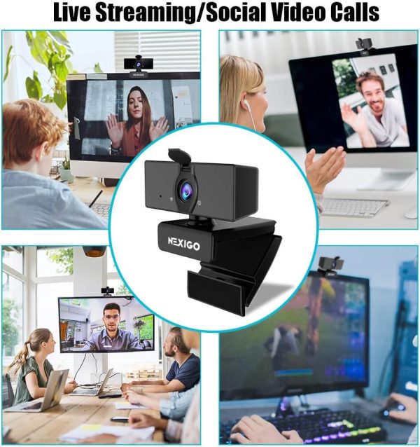 NexiGo N660 1080P Business Webcam, Dual Microphone & Privacy Cover, USB FHD Web Computer Camera, Plug and Play, for Zoom/Skype/Teams/Webex, Laptop MAC PC Desktop - Image 8