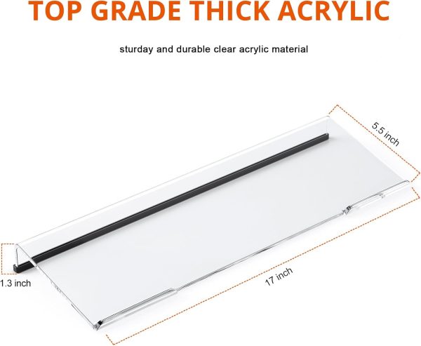 Computer Keyboard Stand Tilt PC Keyboard Stand Riser for Easy Ergonomic Typing, Acrylic Keyboard Tray Holder for Office Desk, Home, School, with Silicone Anti-Slip Case, Clear - Image 3