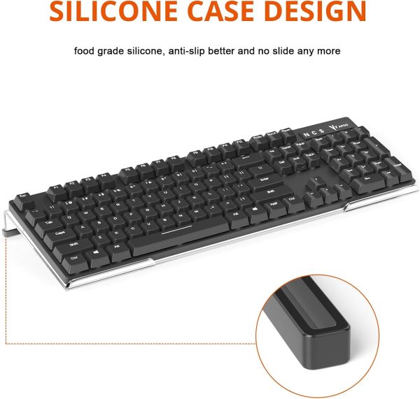 Computer Keyboard Stand Tilt PC Keyboard Stand Riser for Easy Ergonomic Typing, Acrylic Keyboard Tray Holder for Office Desk, Home, School, with Silicone Anti-Slip Case, Clear - Image 4